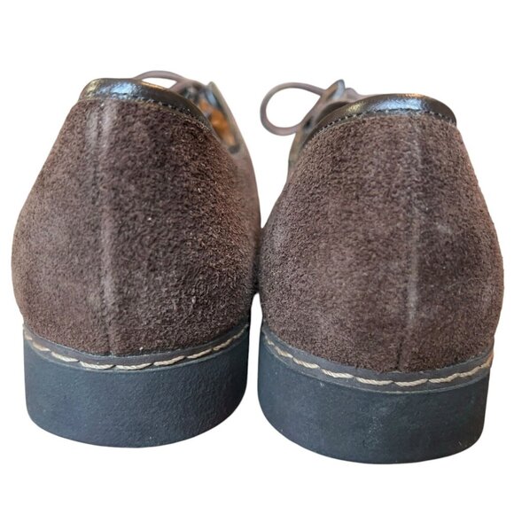 Vintage K Shoes Made in England Suede Dark Brown Leather Casual Derby Mens US 8 - Picture 9 of 15